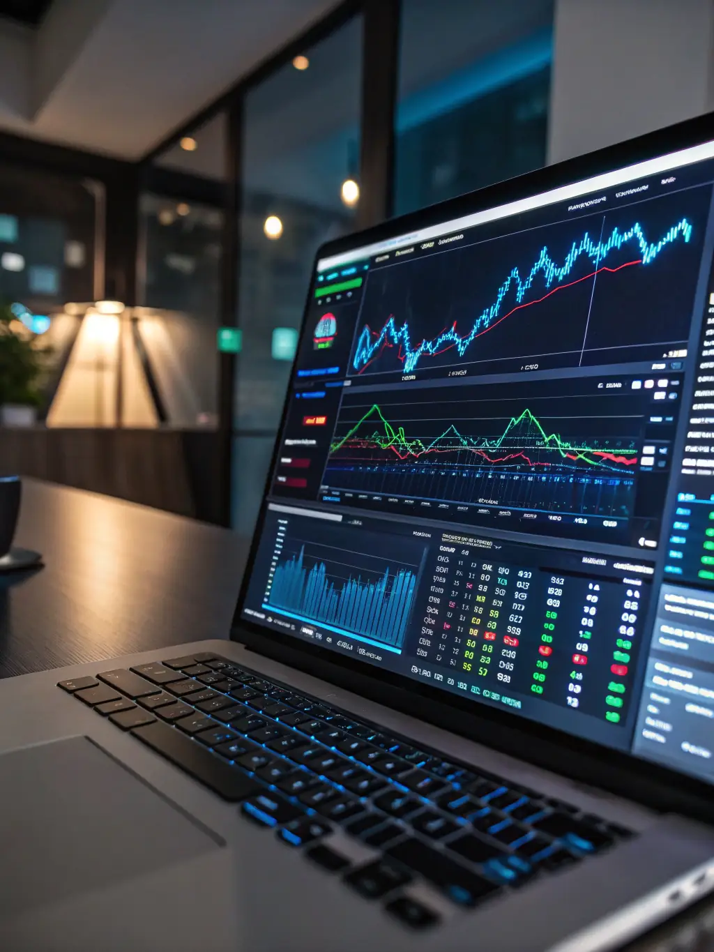 A digital dashboard displaying key performance indicators (KPIs) and analytics, illustrating data-driven consulting solutions.