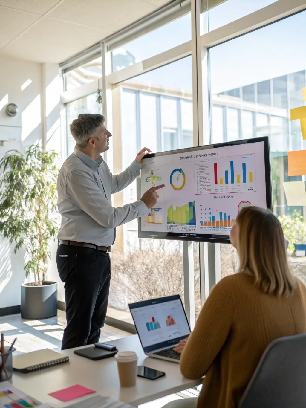 A consultant advising a client in a modern office setting, representing CAPRION LLC's advisory support and commitment to client success.